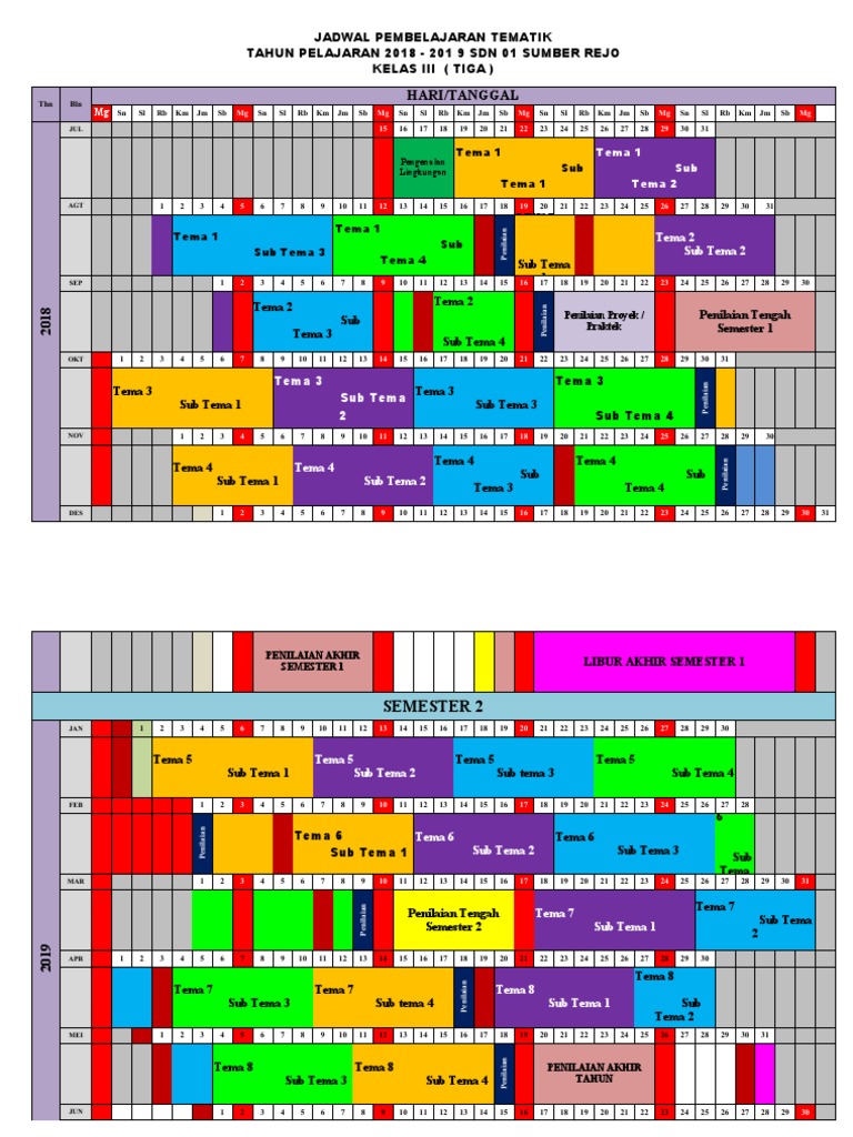 Jadwal Pelajaran Kelas 3 | PDF