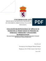 Evaluación neuropsicológica de niños en transición al primer grado