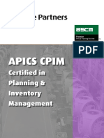 Apics Cpim: Certified in Planning & Inventory Management
