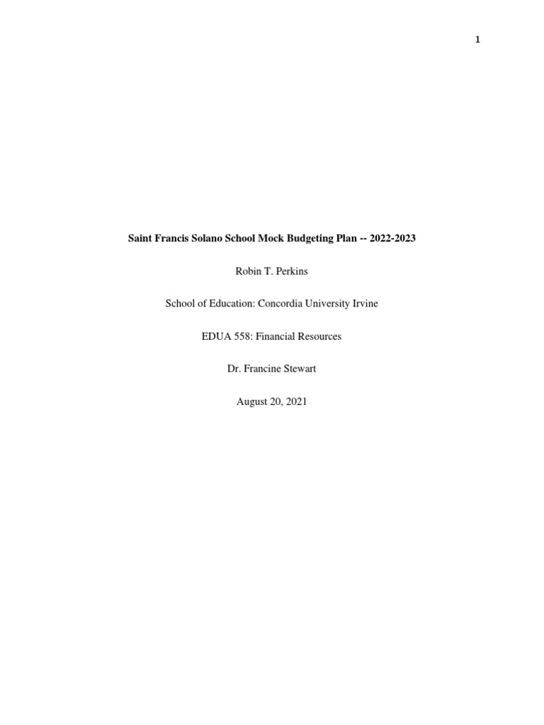 Edua558-Assign5 Mock Budget Plan | PDF | Payroll | Salary