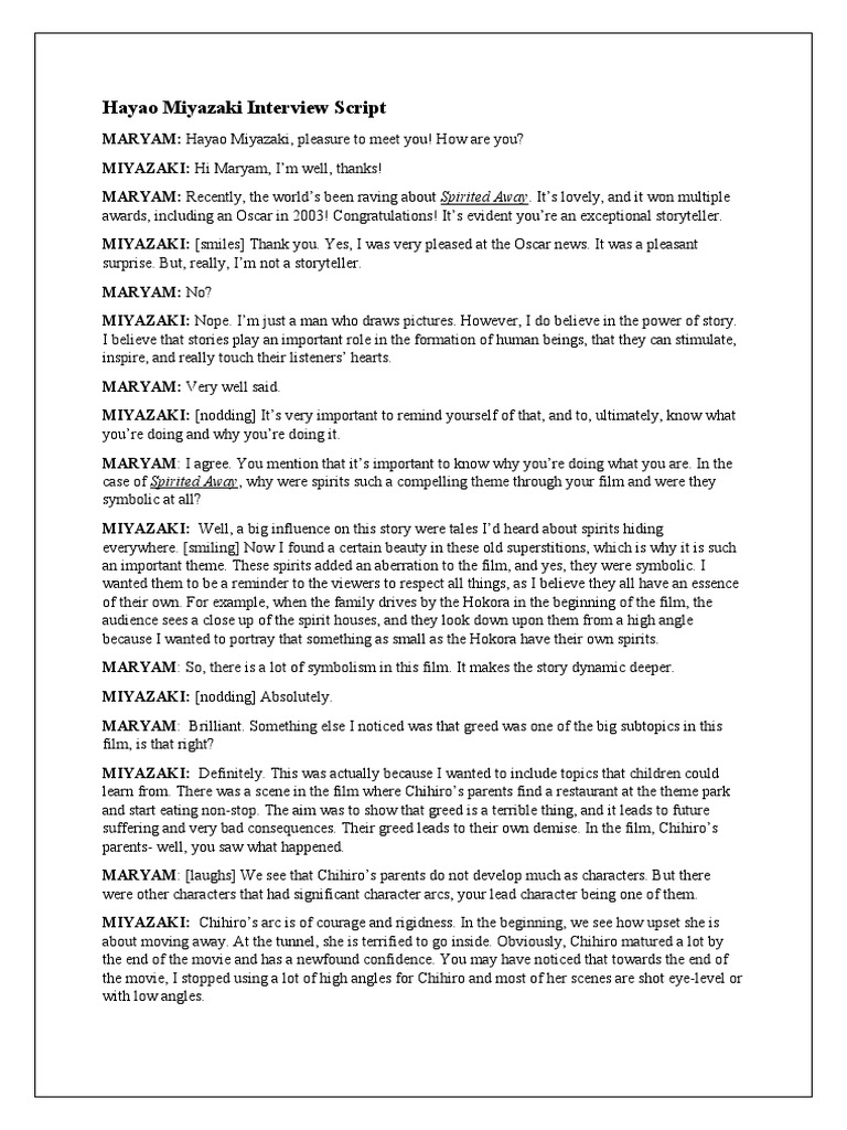 Interview Script | PDF image.