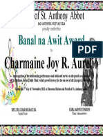 Parish of St. Anthony Abbot: Banal Na Awit Award