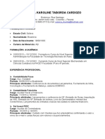 Currículo Jessica Cardozo Contabilidade Administração