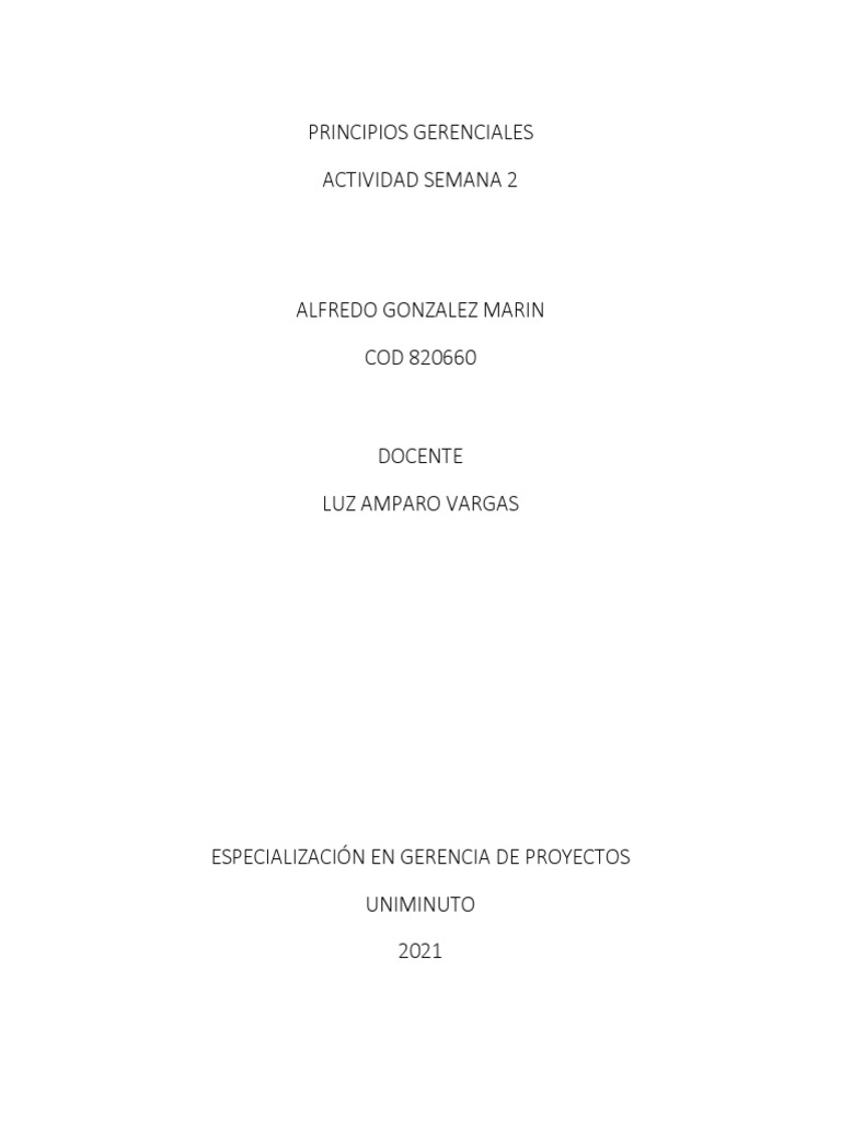 Actividad Dos Principios Gerenciales Alfredo Gonzalez 2021 PDF
