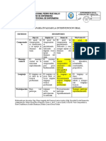 Rúbrica Evaluación Participación Oral.