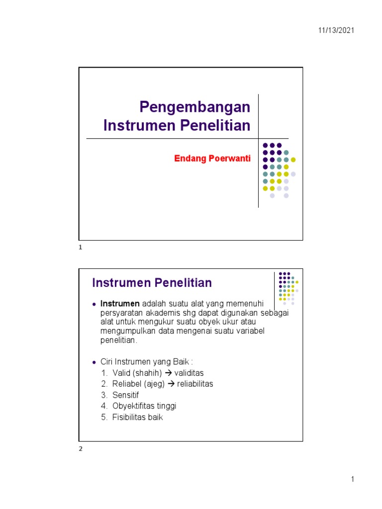 Pengembangan Instrumen Penelitian Kuantitatif | PDF