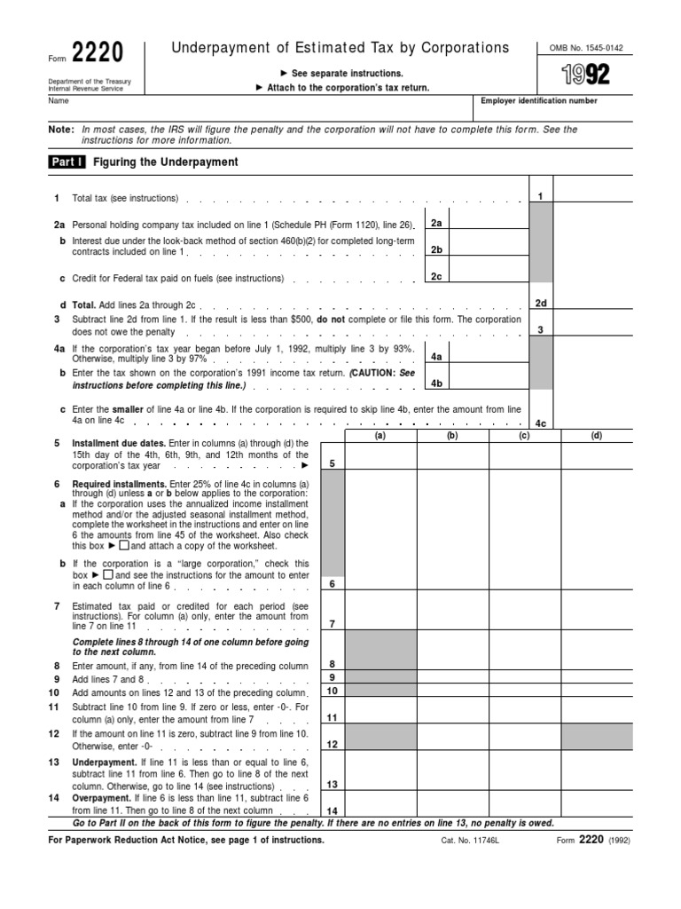 US Internal Revenue Service: f2220 - 1992 | PDF | Finance & Money ...