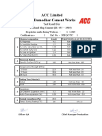 ACC Limited Damodhar Cement Works: Test Result For Portland Slag Cement (IS: 455 - 1989)