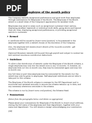 01 - Employee of the Month Policy