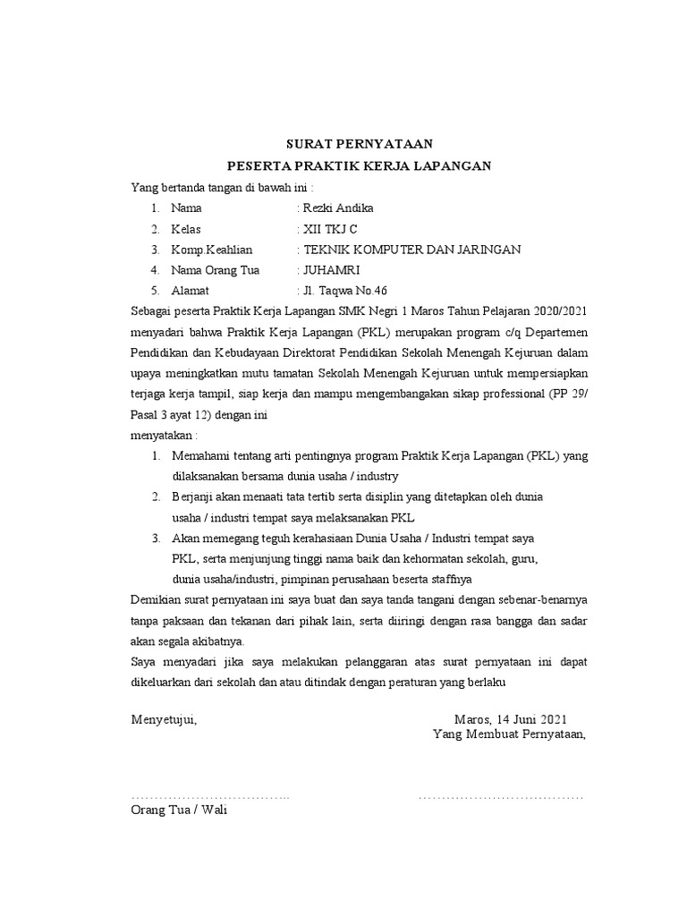 Surat Pernyataan | PDF