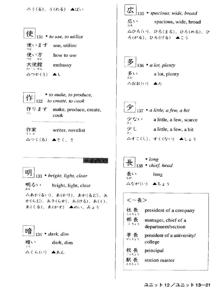 Materi Kanji I Bab 13-14 | PDF