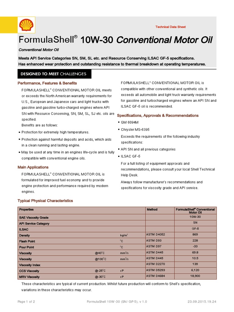 Formulashell 10W-30 Conventional Motor Oil: Performance, Features ...