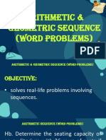 ARITHMETIC & GEOMETRIC SEQUENCE (Word Problems)
