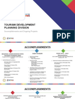 Tourism Development Planning Division: Accomplishments and Ongoing Projects