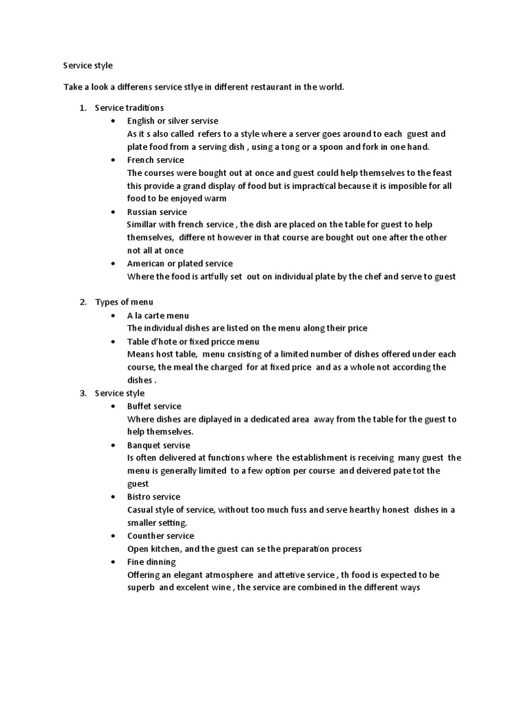 Service Style | PDF