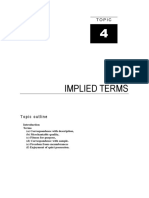 Topic Guide 4 - Implied Terms