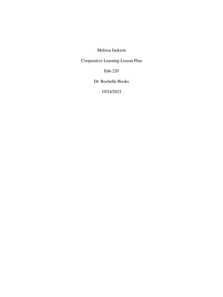 Cooperative Learning Lesson Plan | PDF | Lesson Plan | Gifted Education