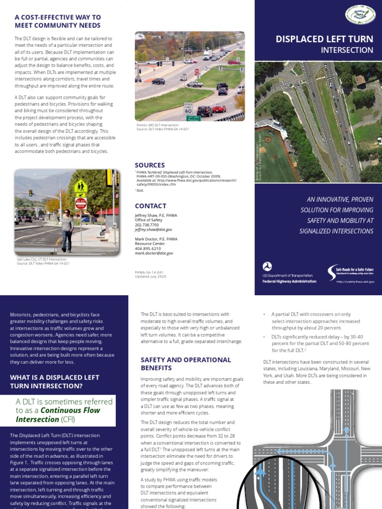 Displaced Left Turn Intersection Benefits | PDF | Intersection (Road ...