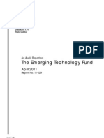 Texas State Auditor's Office Report On Emerging Technology Fund