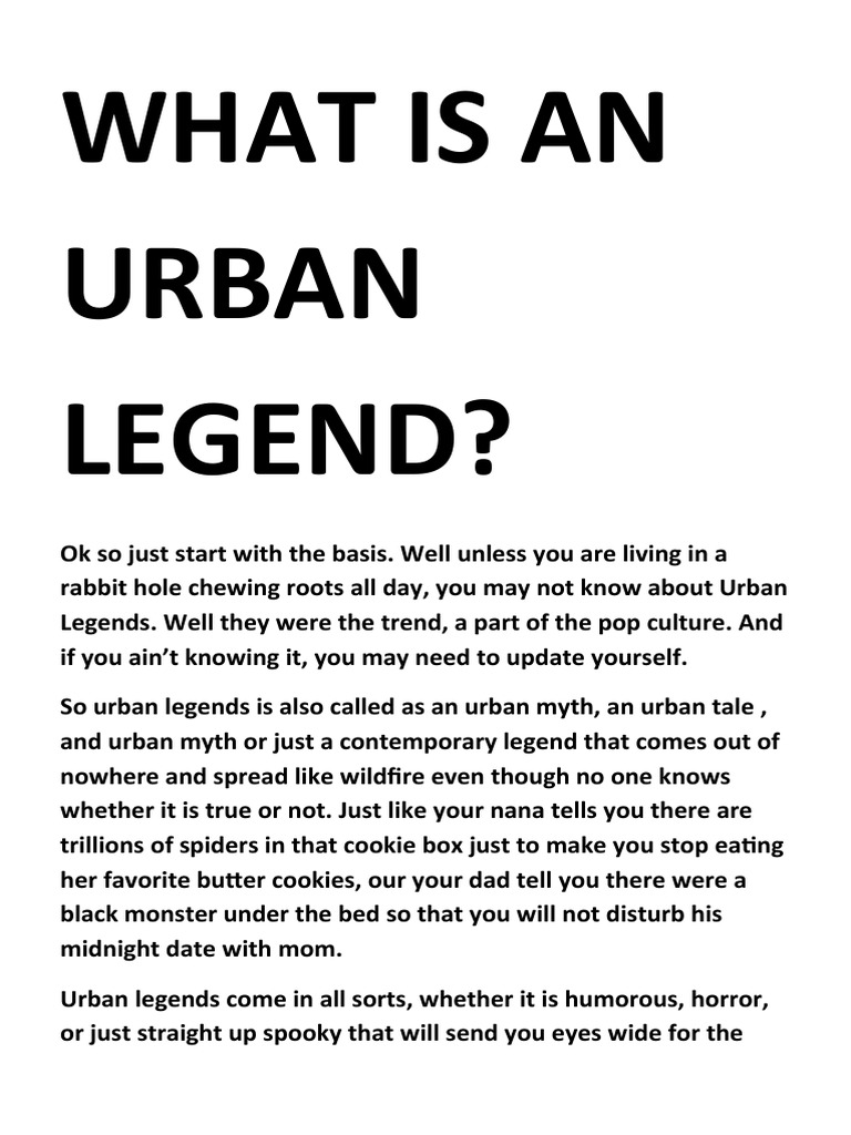Urban Legends | PDF