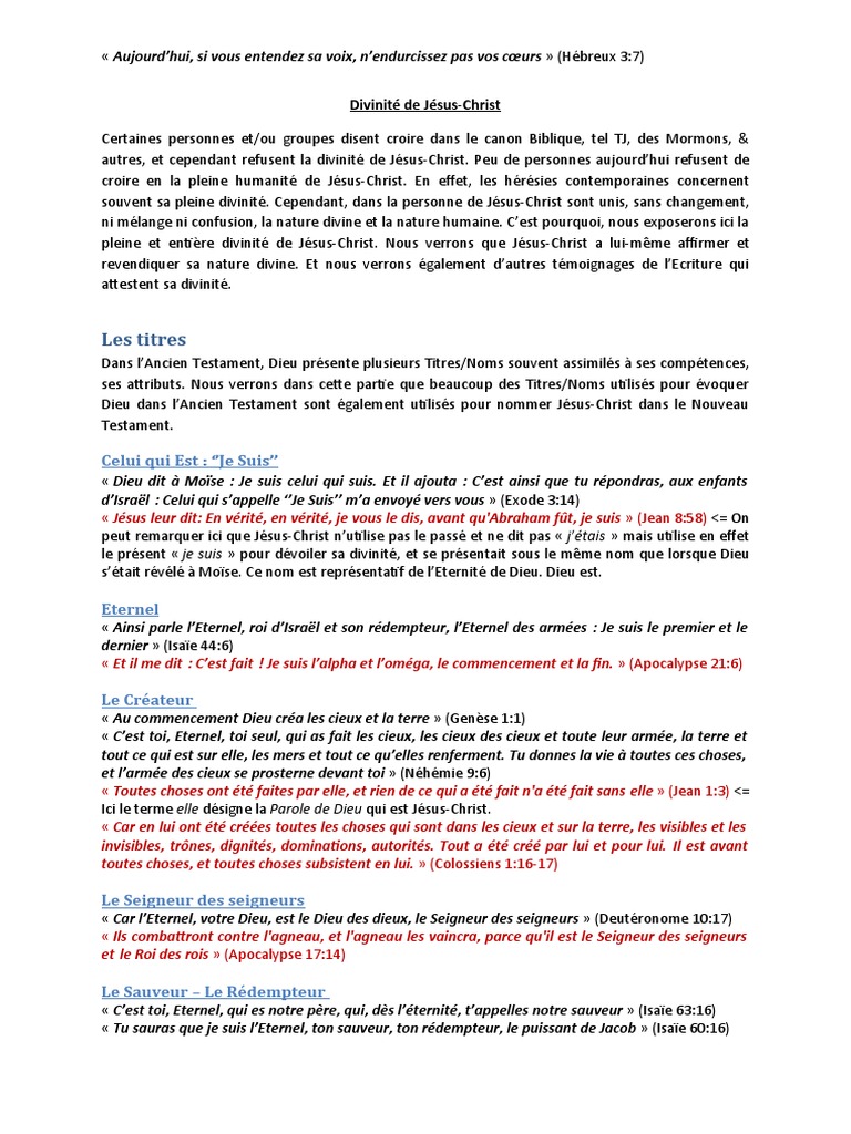 La Divinité de Jésus-Christ Expliquée | PDF | Jésus | Dieu
