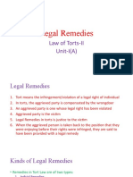 Legal Remedies: Law of Torts-II Unit-I (A)