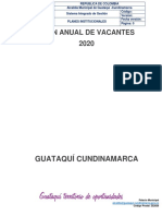 Plan Anual de Vacantes Guataqui 2020