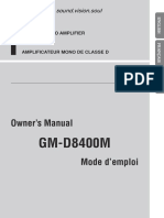 GM-D8400M: Owner's Manual