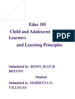 Educ 101 Child and Adolescent Learners and Learning Principles