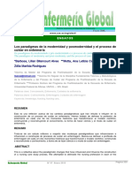 Los Paradigmas de La Modernidad y Posmodernidad y El Proceso de Cuidar en Enfermería