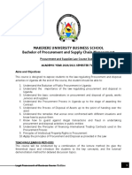 Procurement and Ssupplies Law Course Outline