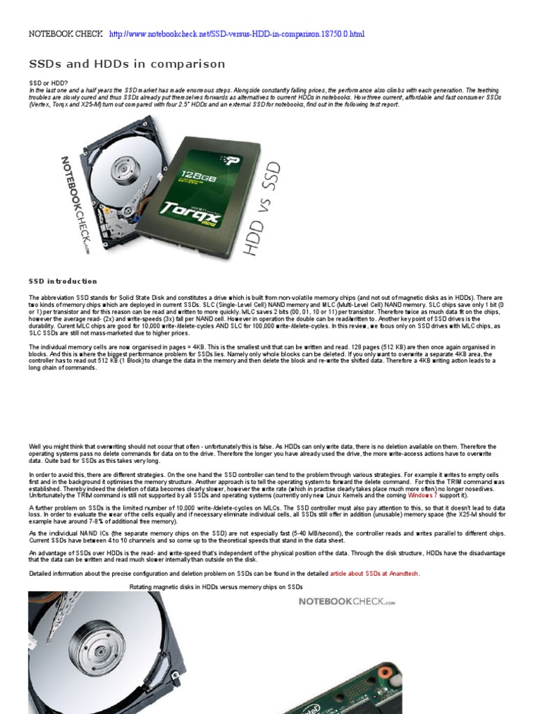 NOTEBOOK CHECK 52612 SSDs and HDDs IN COMPARO PDF Solid State
