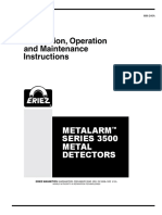 Installation, Operation and Maintenance Instructions: Metalarm SERIES 3500 Metal Detectors