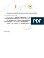 Barangay Certification For Death Registration