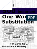 List Of: One Word Substitution