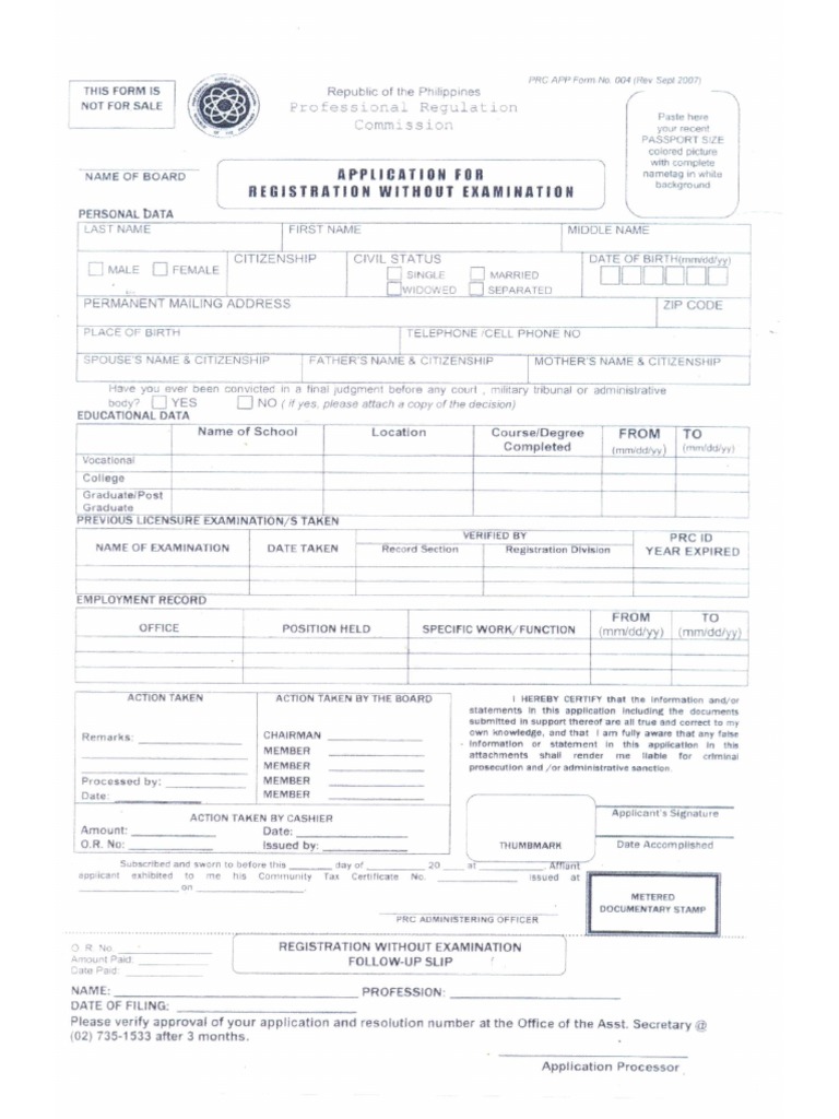 Application For Registration Without Examination | PDF