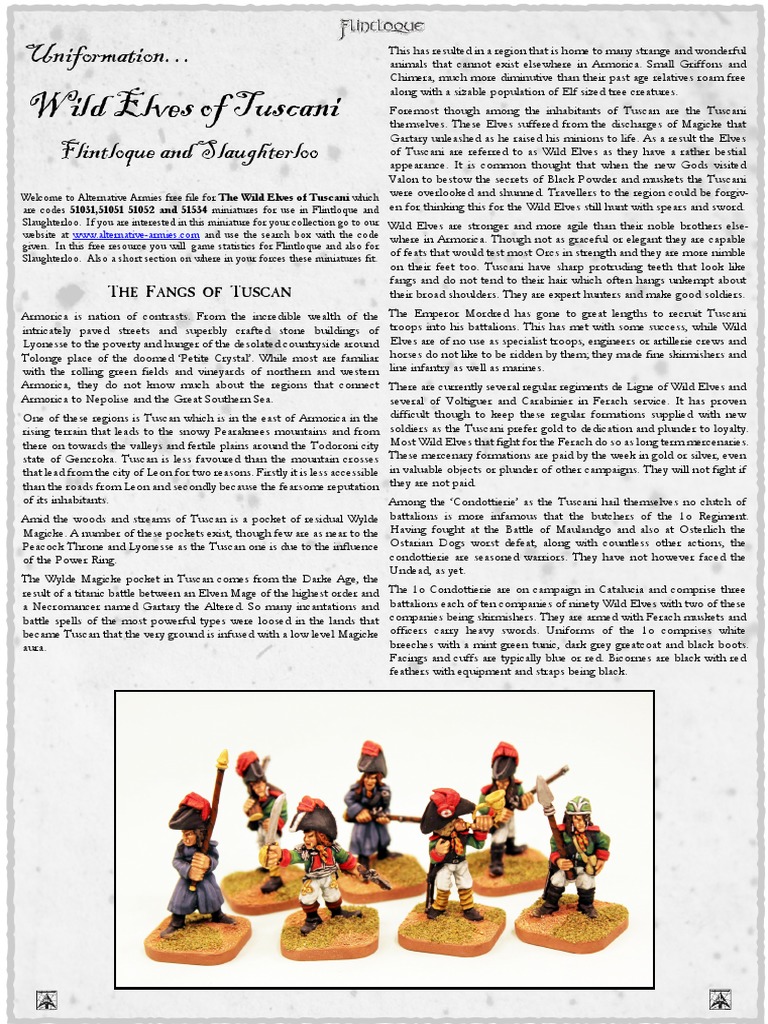 Flintloque/Slaughterloo 'Flintloque Miniatures Catalogue' & Guide to Flintloque | UK
