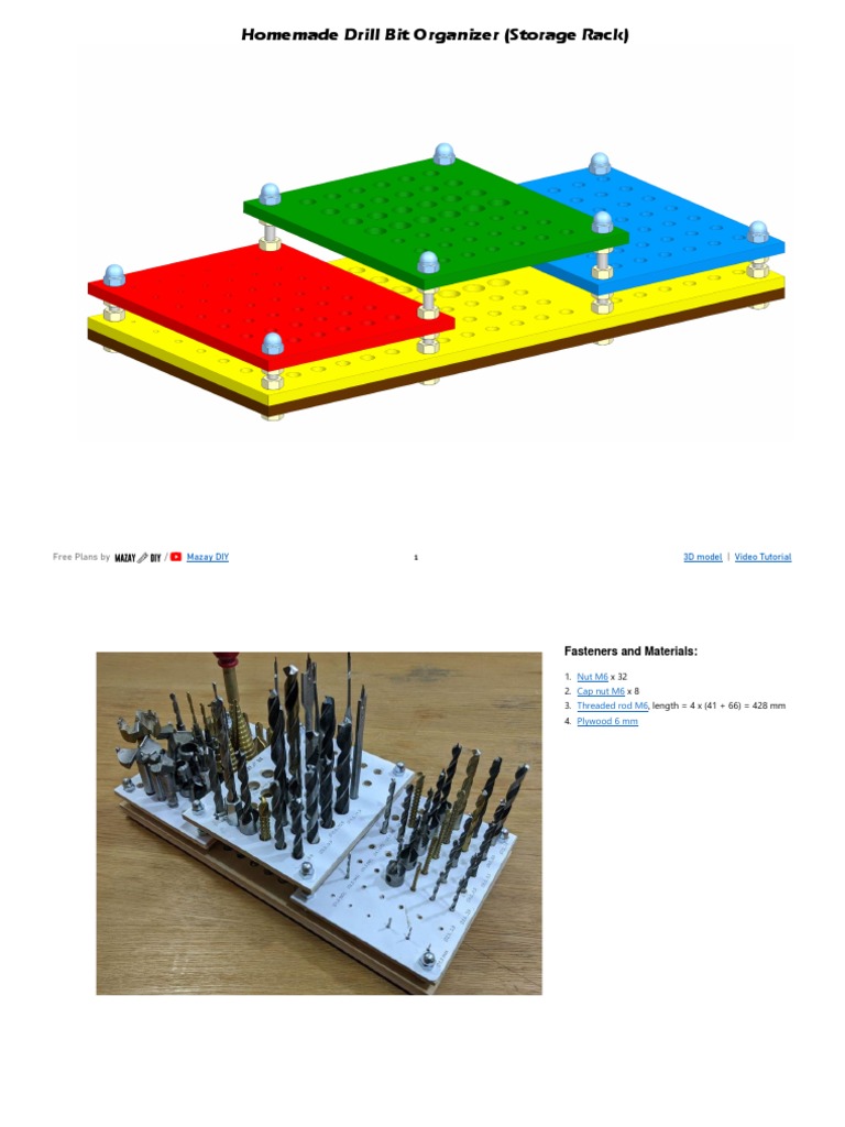 DIY Drill Bit Organizer Plans | PDF