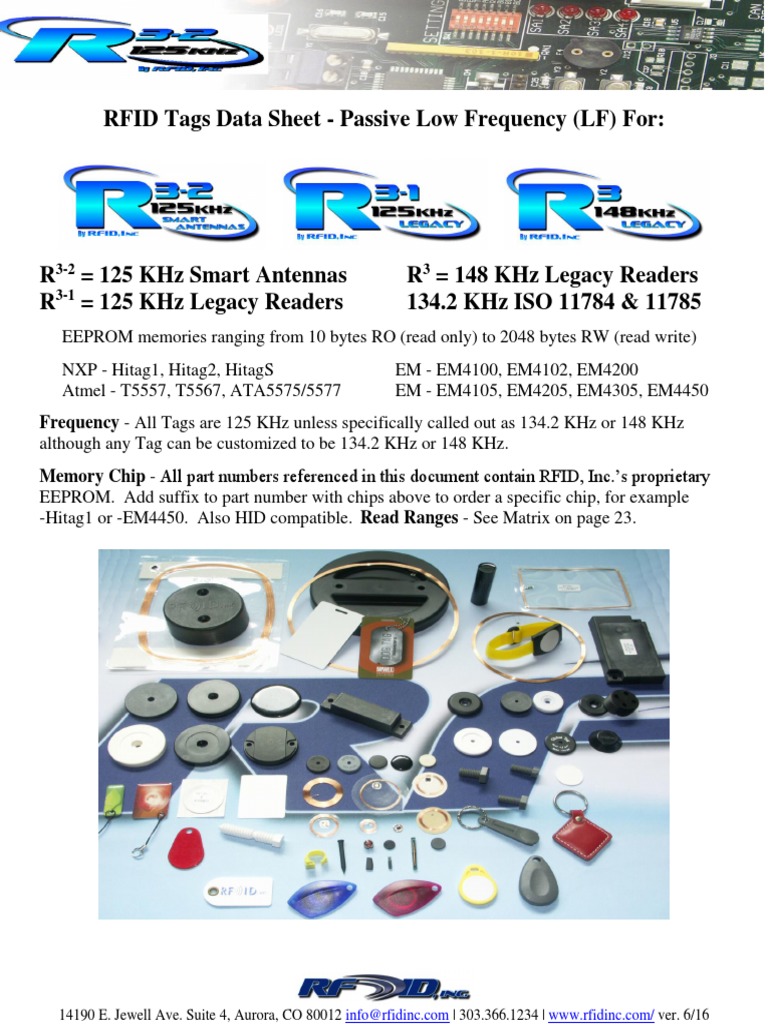 RFID Tags Data Sheet - Passive Low Frequency (LF) For | PDF | Screw ...