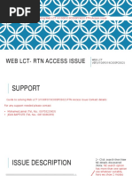 Web LCT - RTN Access Issue