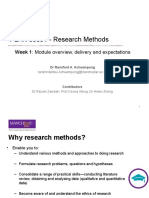 PLAN 30091 - Research Methods: Week 1: Module Overview, Delivery and Expectations