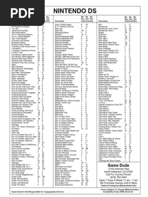 Nintendo DS Game Price List | PDF | Final Fantasy | Mario