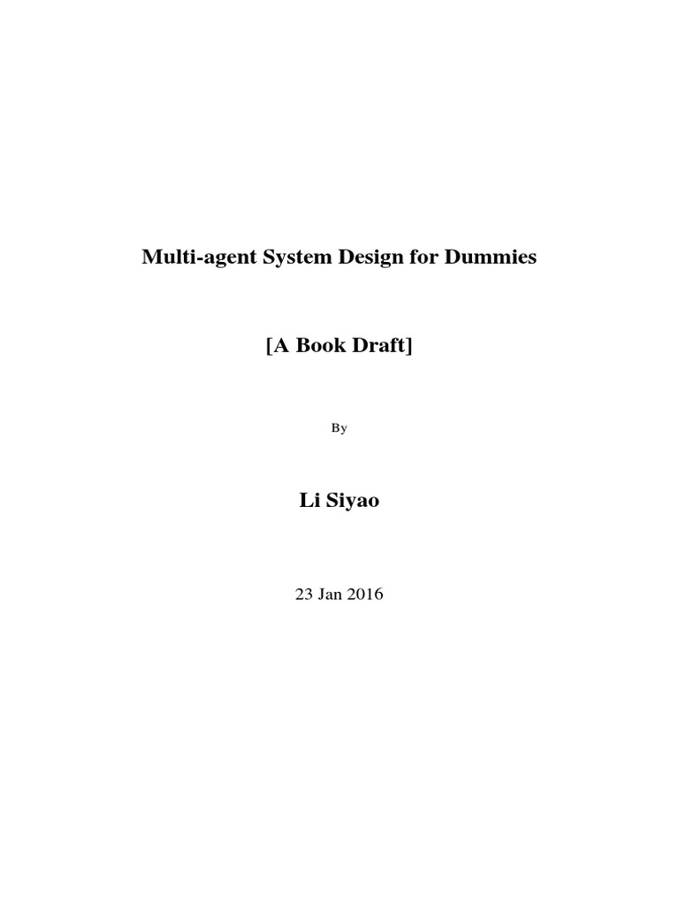 Multi-Agent System Design For Dummies | PDF | Databases | Client–Server ...