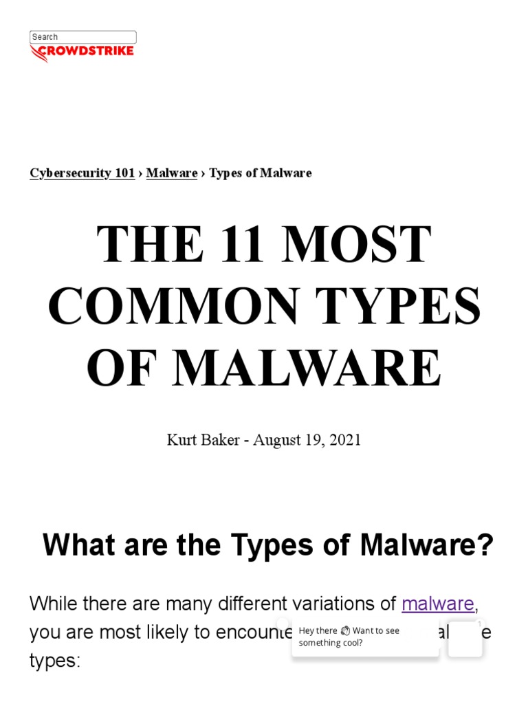 The 11 Most Common Types of Malware | PDF | Malware | Ransomware