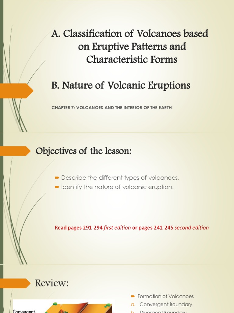 Volcano Classification and Eruptive Patterns | PDF | Volcano | Lava
