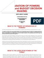 Separation of Powers and Budget Decision Making