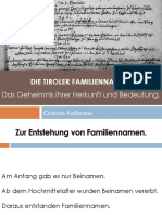 Online-Vortrag Familiennamen, PowerPoint von Cristian Kollmann