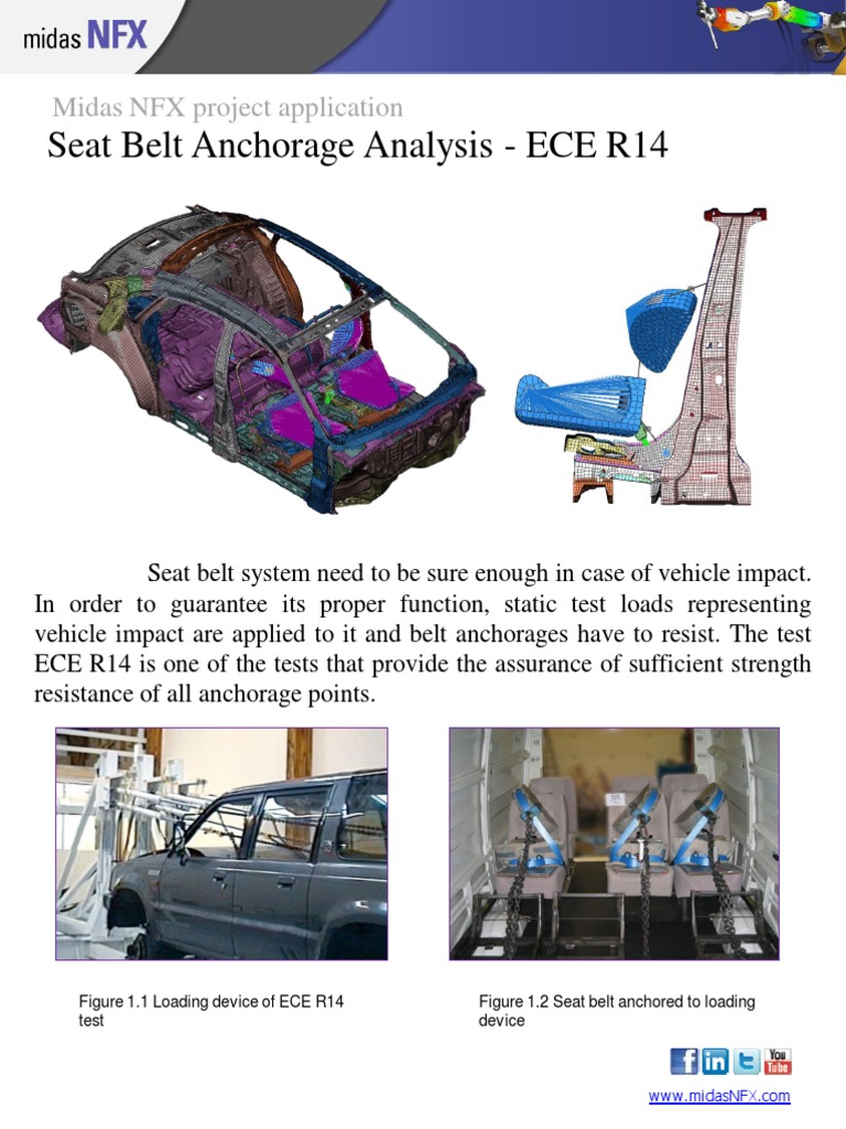 13 Seat Belt Anchorage Analysis (ECER14) PDF Seat Belt Elasticity