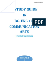 (1ST Sem 2021) A Study Guide in BC Eng 101 Com Arts (Midterm Only)