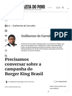 Precisamos conversar sobre a campanha do Burger King Brasil